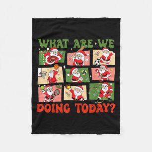 Retro What Are We Doing Today Santa Pe Teacher Tea Fleece Blanket