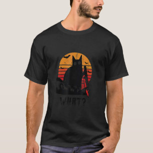 Retro What Black Cat Happy Halloween Party Costume T-Shirt