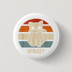 Retro What Cat Knife Meow Kitty Funny Cats Mum And 3 Cm Round Badge