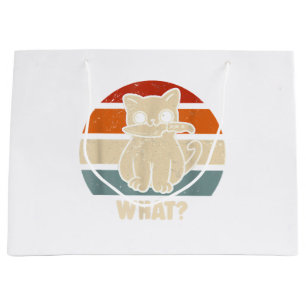 Retro What Cat Knife Meow Kitty Funny Cats Mum And Large Gift Bag
