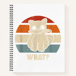 Retro What Cat Knife Meow Kitty Funny Cats Mum And Notebook