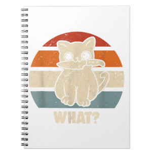 Retro What Cat Knife Meow Kitty Funny Cats Mum And Notebook