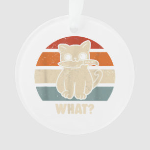 Retro What Cat Knife Meow Kitty Funny Cats Mum And Ornament