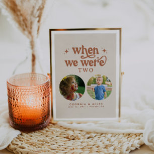 Retro When We Were Age Baby Photo Table Number