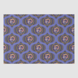 Retro Whimsical Aries Astrology Mandala Pattern Tissue Paper
