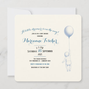 Retro Whimsical Balloon Baby Shower Invitation