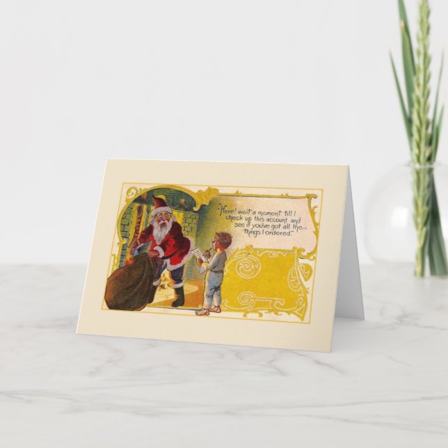 Retro Whimsical Christmas Greeting Card (Front)