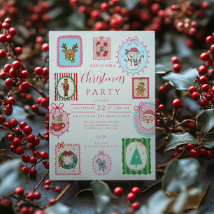 Retro Whimsical Christmas Invitation