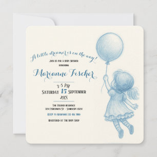 Retro Whimsical Girl's Baby Shower Invitation