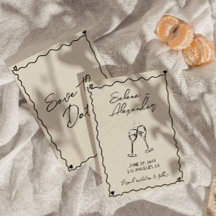 Retro Whimsical hand written wedding Save The Date