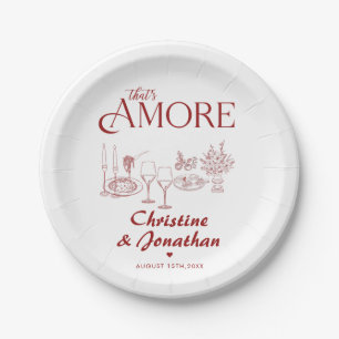 Retro Whimsical  Italian Food Rehearsal Dinner Paper Plate