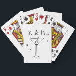 Retro Whimsical Martini Hand Drawn Custom Initials Playing Cards<br><div class="desc">Every wedding deserves a trendy custom touch, and these personalised card decks make the perfect party favours from welcome baskets to wedding favours to thank you gifts for the bridal party. With a hand drawn doodle aesthetic featuring a martini glass and sparkle accents, your guests won't be able to resist...</div>