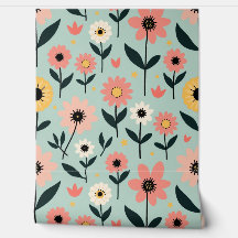 Retro Whimsical Spring Floral Pattern