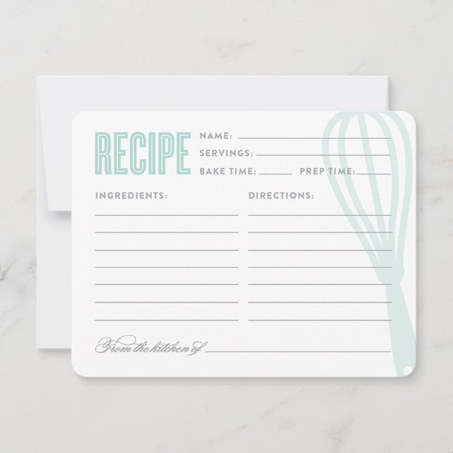 Retro Whisk in Blue | Recipe Card (Front)