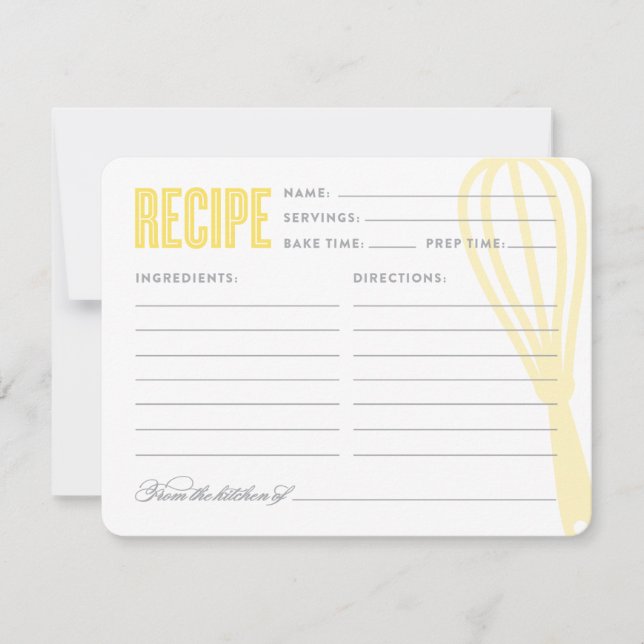 Retro Whisk in Yellow | Recipe Card (Front)