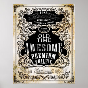 Retro Whiskey Label Poster