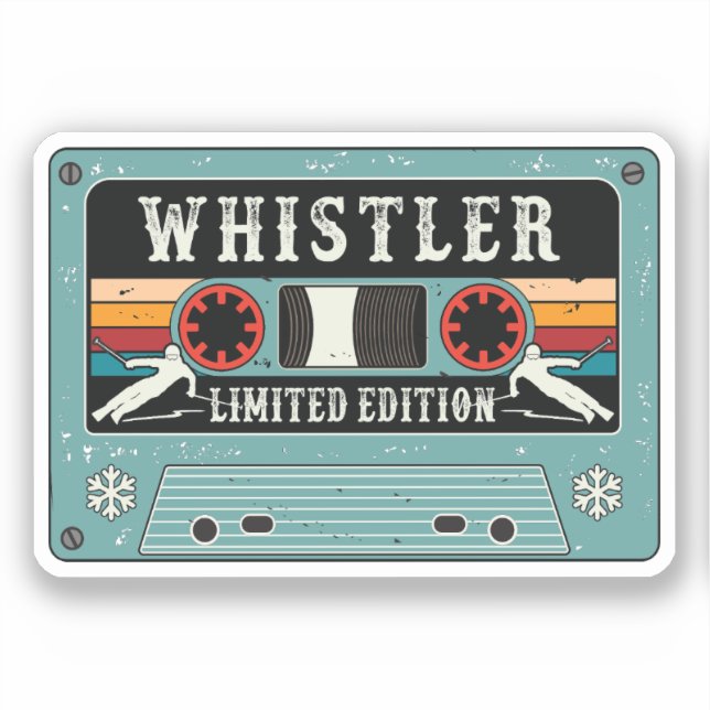Retro Whistler Ski  Sticker (Front)