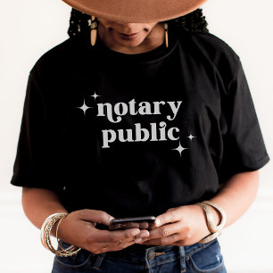 Retro White Chic Sparkles Notary Public T-Shirt