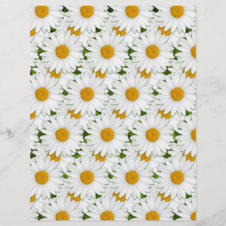 Retro White Daisies Sunny Floral Art Craft Paper