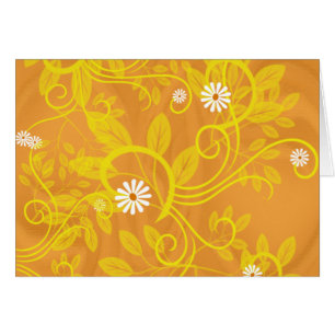 Retro White Daisy on Yellow Blank Inside