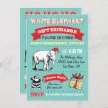 Retro White Elephant Christmas Party Invitations<br><div class="desc">Super Fun Christmas Gift Exchange party invitations with Old Santa Claus and Elephant clip art with great graphics and fonts on an aqua background done in a poster style. Boths side decorated for your cool and hip White Elephant Christmas Holiday Party. Please feel free to contact me with any changes,...</div>