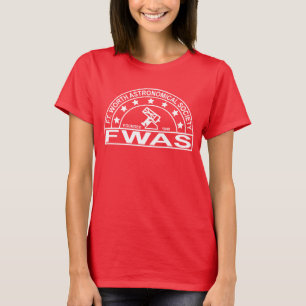 Retro White Logo Woman's Dark T-Shirt Red