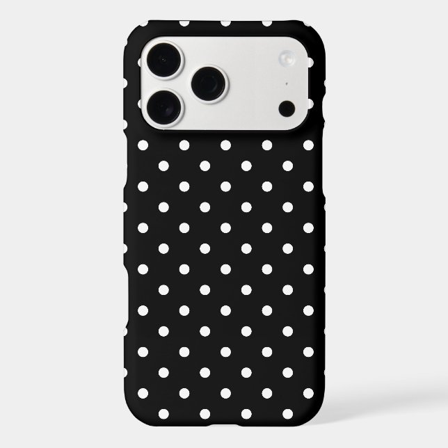 Retro White Polka Dots on Black (Back)