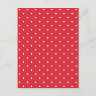 Retro white polka dots on red background postcard