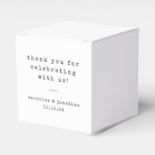 Retro White Typewriter Custom Wedding Thank You Favour Box