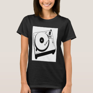 Retro White Vinyl Turntable Graphic Design by Dani T-Shirt