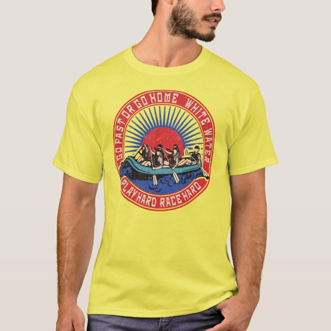 Retro White Water Rafting T-Shirt (Front)