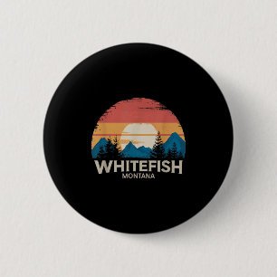 Retro Whitefish Montana Ski Lodge Winter Adventure 6 Cm Round Badge