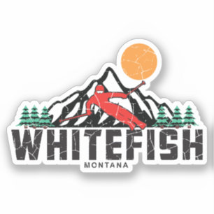 Retro Whitefish Mountain Ski 