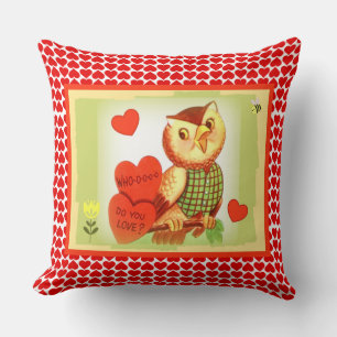 Retro "Who-o-o Do You Love" Throw Pillow