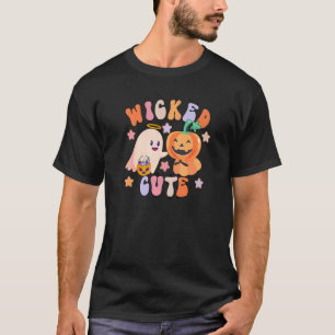 Retro Wicked Cute Ghost Pumpkin Spooky Season Hall T-Shirt