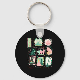 Retro Wicked Stamps Christmas Vibes Clothing Long Key Ring