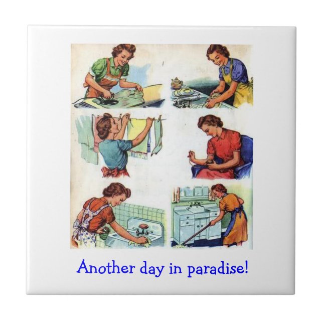 Retro Wife - Another Day in Paradise, Tile (Front)