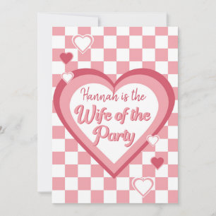 Retro wife of the party Heart Disco Bridal Shower Invitation