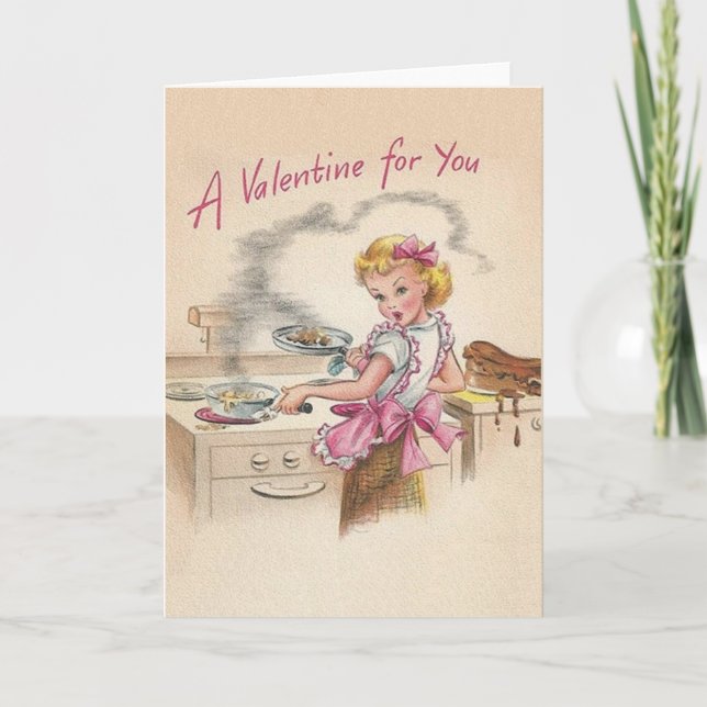 Retro Wife Valentine's Day Card (Front)