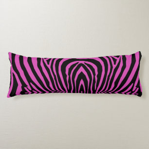 RETRO WILD ANIMAL PRINT PATTERN PINK BLACK STRIPED BODY CUSHION