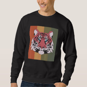 Retro Wild Cat Asian Wildlife Predator Animal Tige Sweatshirt