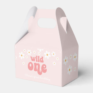 Retro Wild One Pink Daisy Favour Favour Box