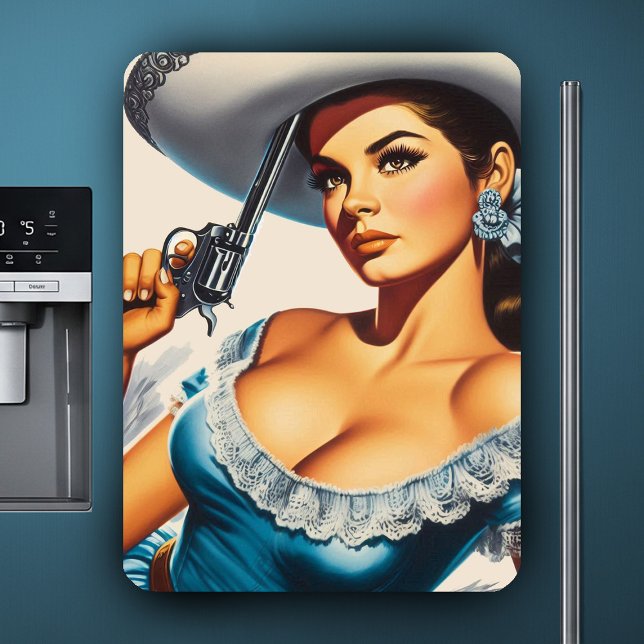 Retro Wild West Pin-up Magnet (Creator Uploaded)