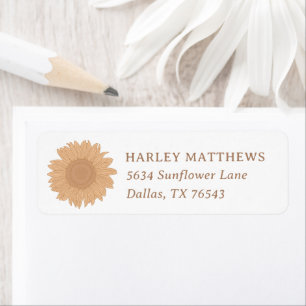 Retro Wildflower Birthday Party Return Address