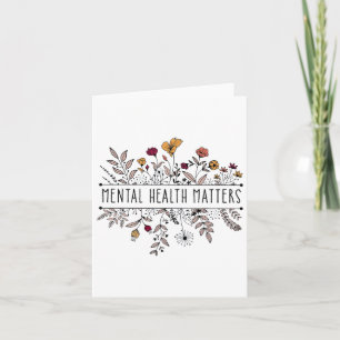 Retro Wildflower Mental Health Problems Awareness Card