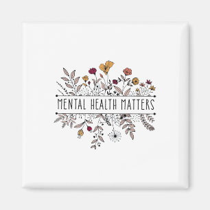 Retro Wildflower Mental Health Problems Awareness Magnet
