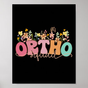 Retro Wildflower Ortho Squad Orthopaedics Nurse Rn Poster