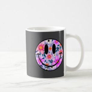 Retro Wildflower Smile Face Floral Lover Happy Fac Coffee Mug