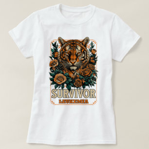 Retro Wildflower Tiger Leukaemia Survivor T-Shirt