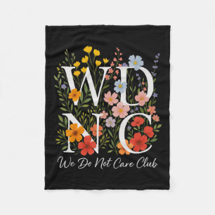 Retro Wildflower We Do Not Care Club Womens Floral Fleece Blanket